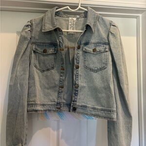 Denim Jacket with Button Closure